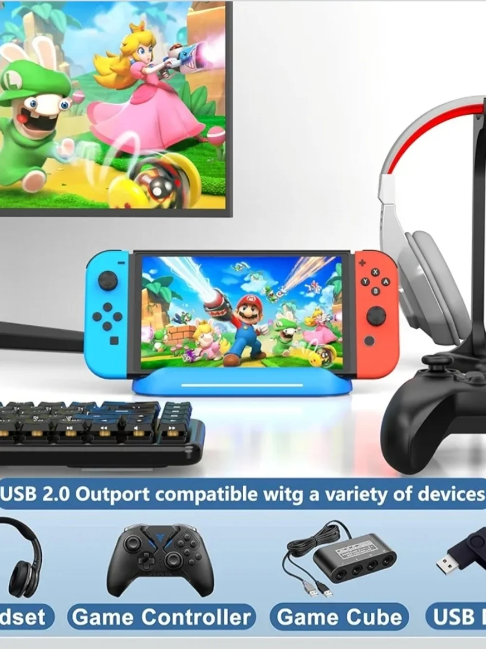 5 in 1 Switch Dock for Nintendo Switch OLED TV Adapter Switch Docking Station